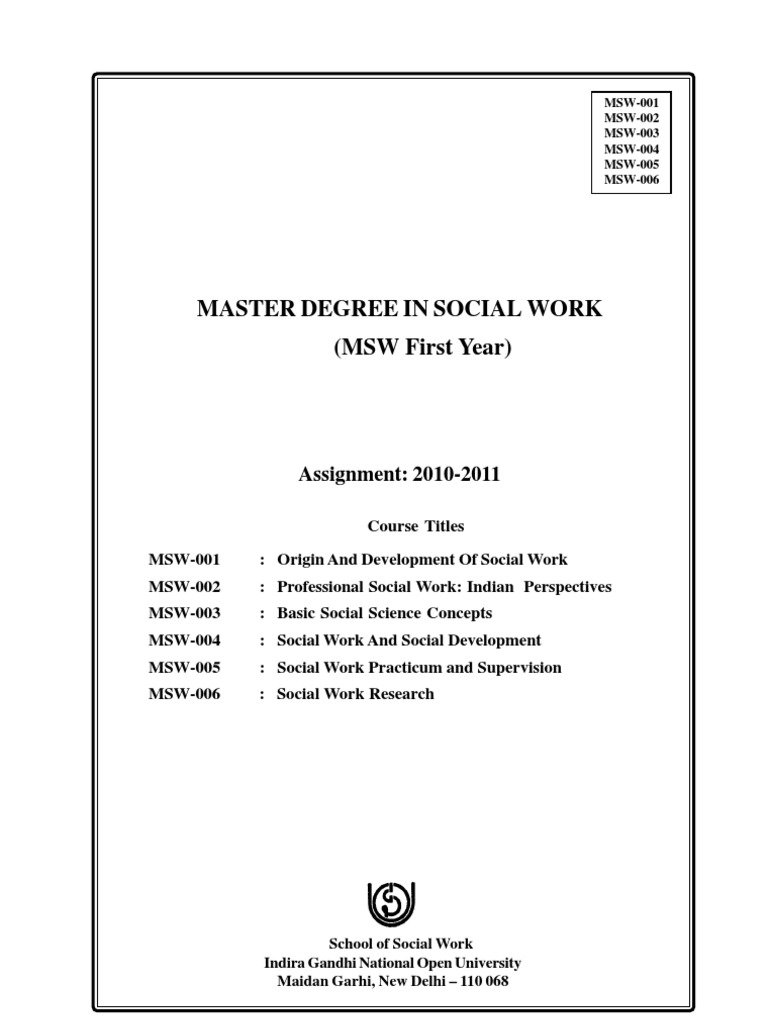 Assigment - Msw-First Year-Msw-001-006-2010-2011 | PDF | Social Work ...