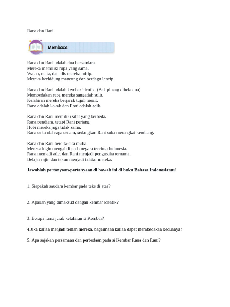 Rana Dan Rani Teks | PDF