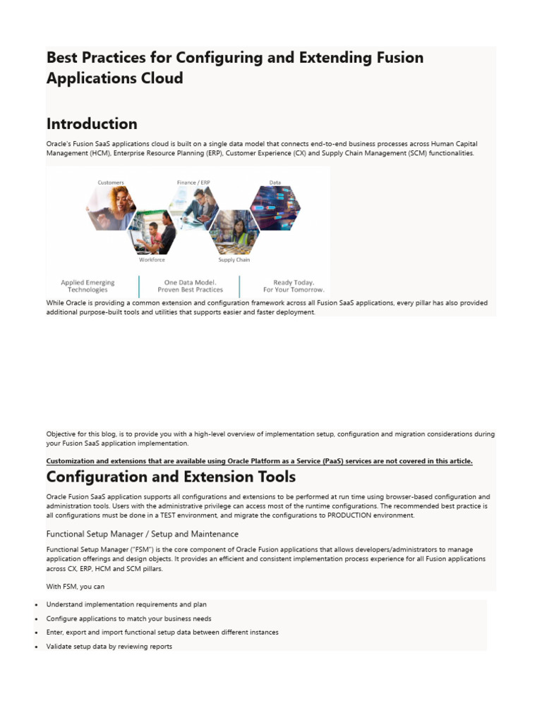 Best Practices For Configuring and Extending Fusion | PDF | Software As ...