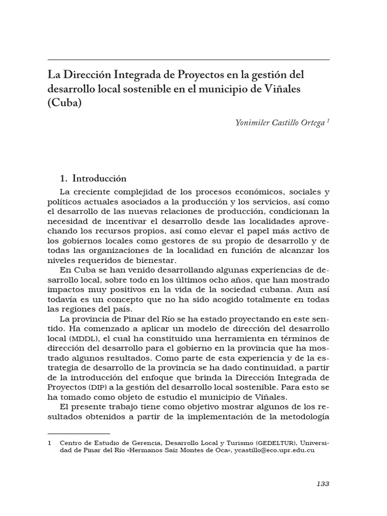 Direccion Integrada de Proyectos Desarrollo Local | PDF | Planificación ...