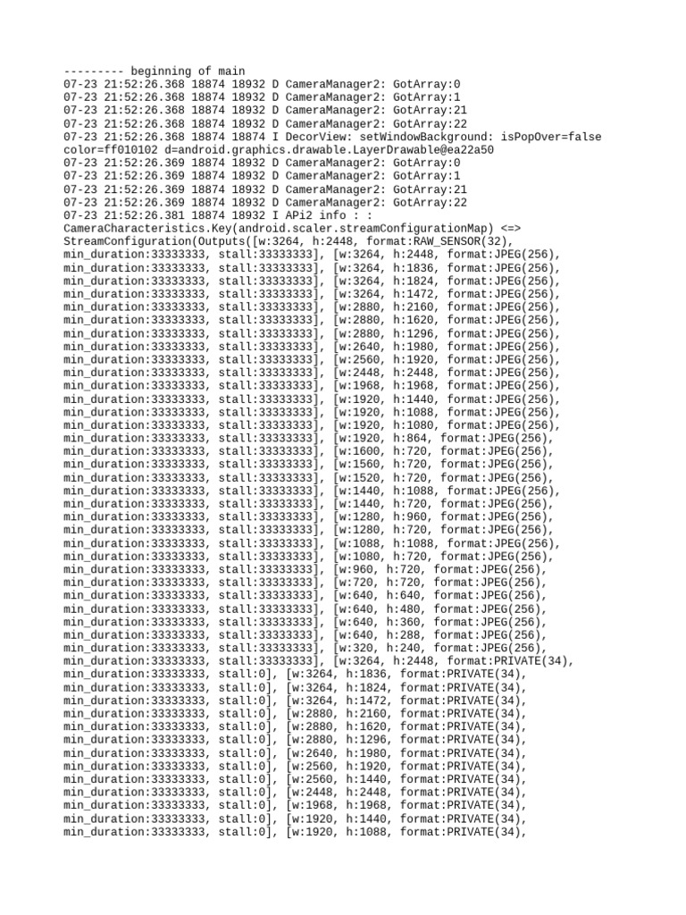 Camera Manager Log Analysis | PDF | Operating System Technology ...