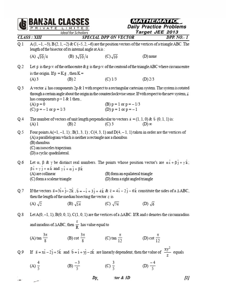 Vector - 1 To 4 | PDF | Elementary Geometry | Mathematics
