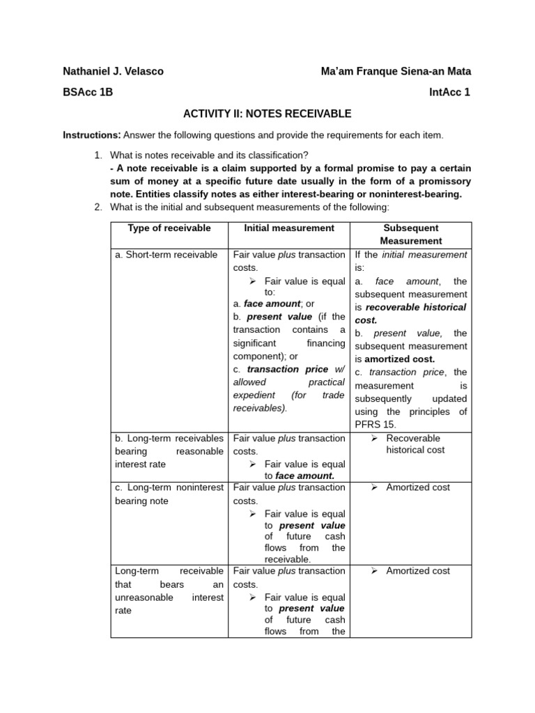Understanding Notes Receivable Basics | PDF | Present Value ...