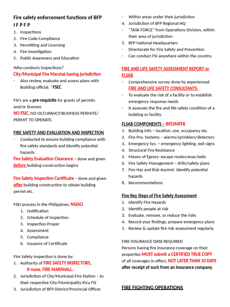 BFP Fire Safety Enforcement Functions | PDF | Fire Safety | Safety