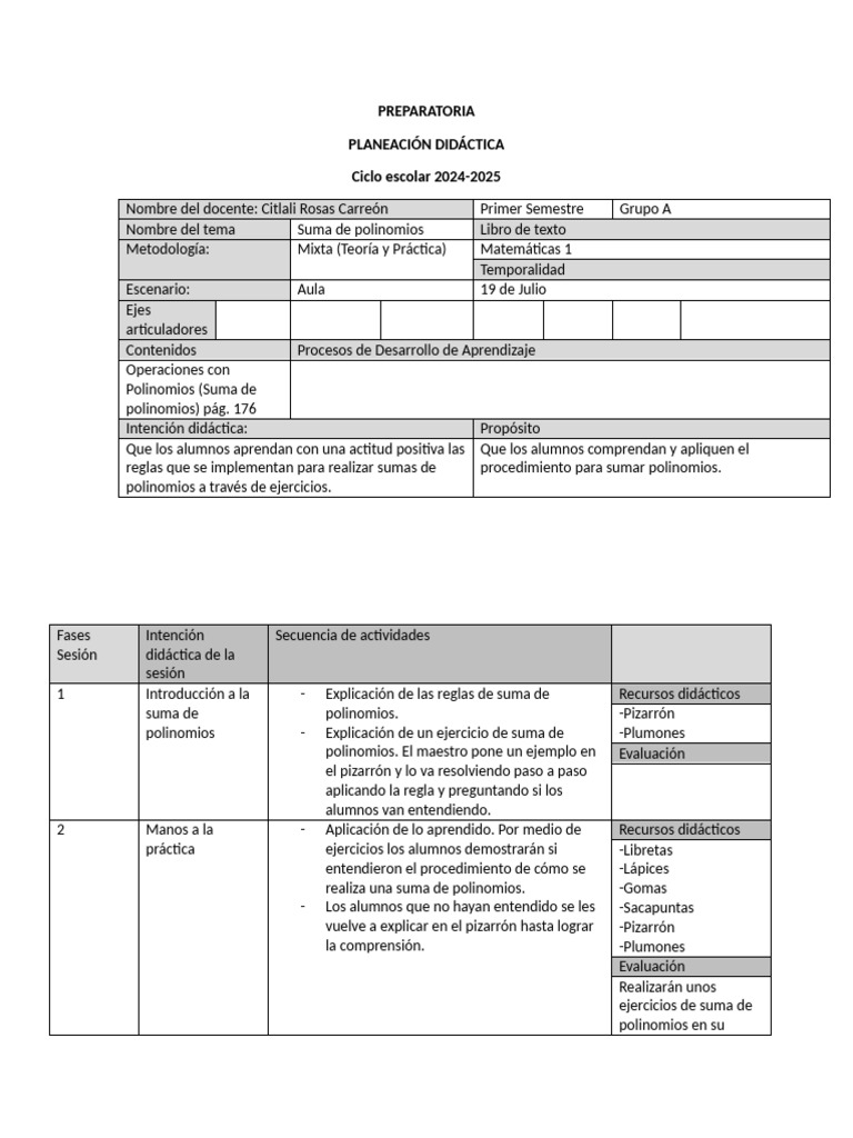 Planeación Didáctica | PDF | Cognición | Modificación de comportamiento