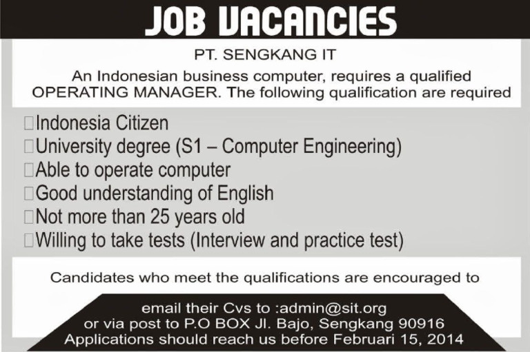 Job Vacancy | PDF