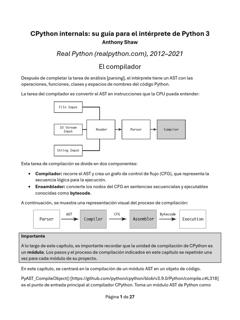 Guía del Compilador en CPython 3 | PDF | Compilador | Puntero ...