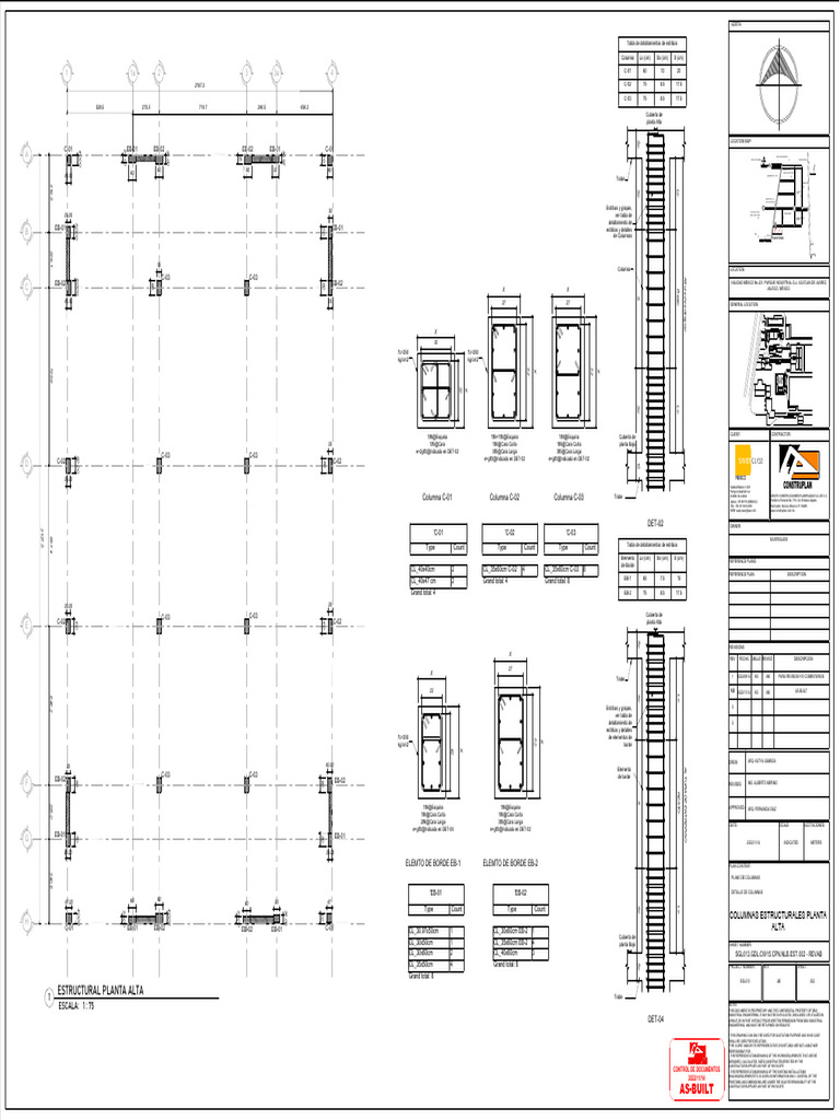 Sgl013 GDL Cw15 CPN NLB Est 002 Revab Columnas Estructurales Planta ...