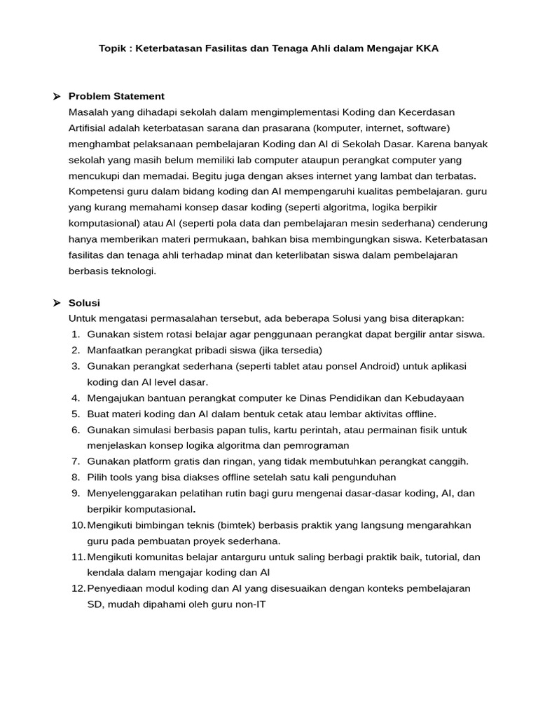 Keterbatasan Fasilitas dalam Koding KKA | PDF