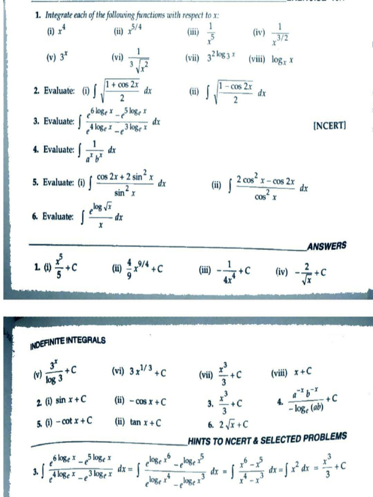 Basic Integration Questions | PDF
