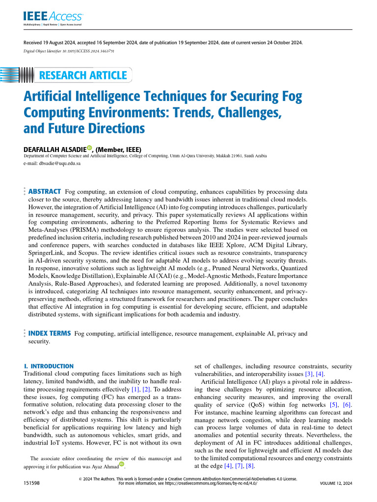 AI Solutions for Fog Computing Security | PDF | Security | Computer ...