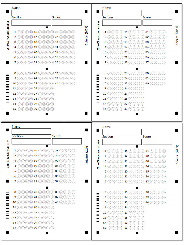 Answer Sheet 4perpage | PDF