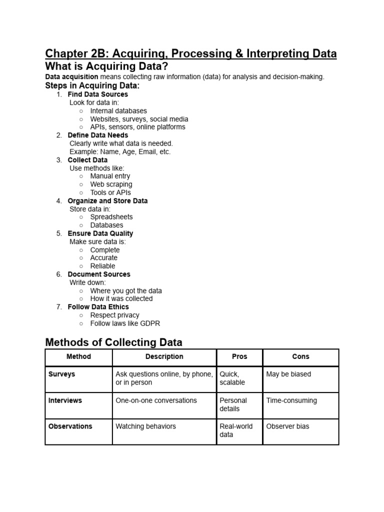 Data Acquisition and Interpretation Guide | PDF | Data | Data Analysis