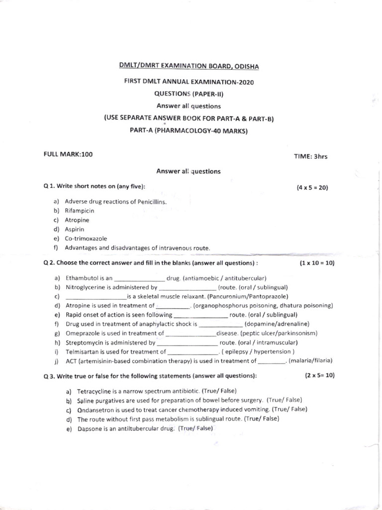 DMI T Annual Exam 2020 Questions | PDF | Medical Treatments | Diseases ...