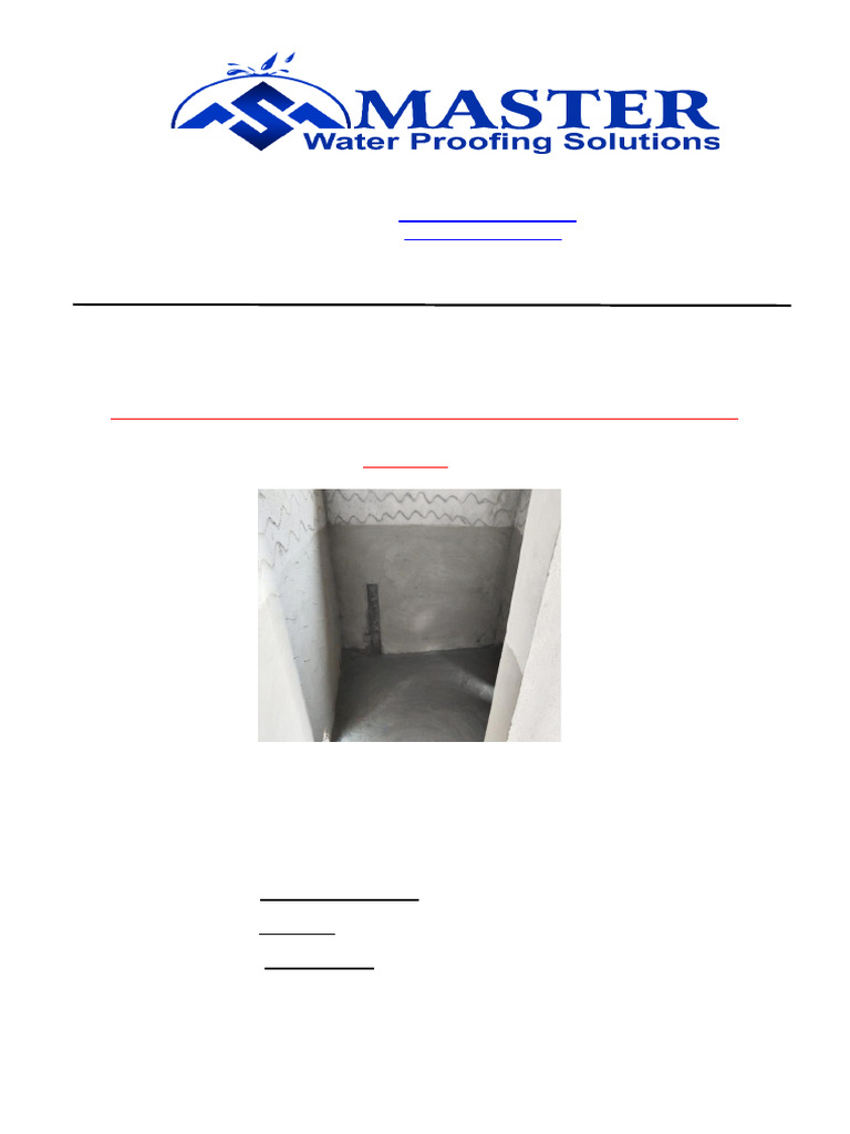 Waterproofing Method Statement for Taluk Hospital | PDF | Mortar ...