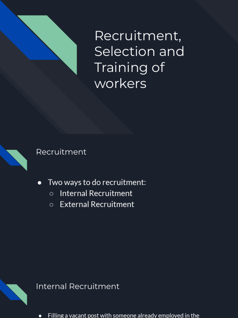 Selection and Recruitment | PDF | Recruitment | Employment