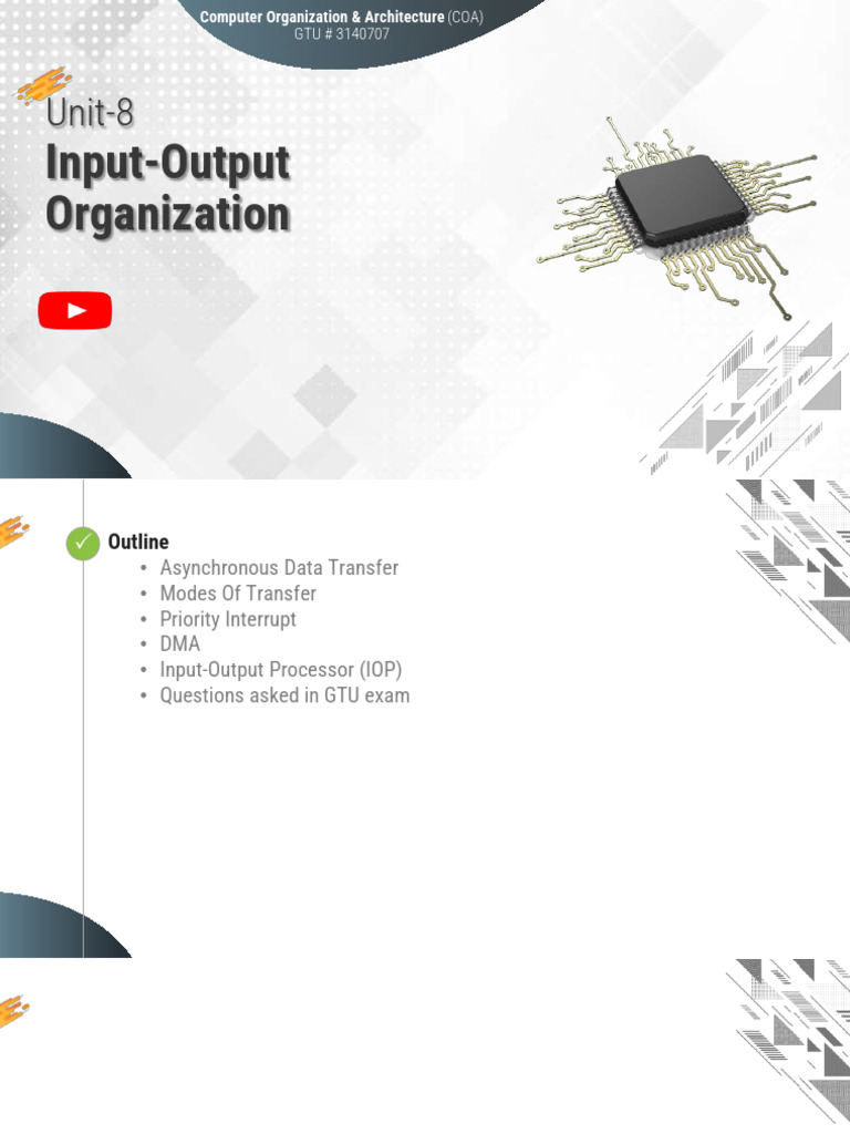 Input-Output Organization in COA | PDF | Input/Output | Computer Data ...