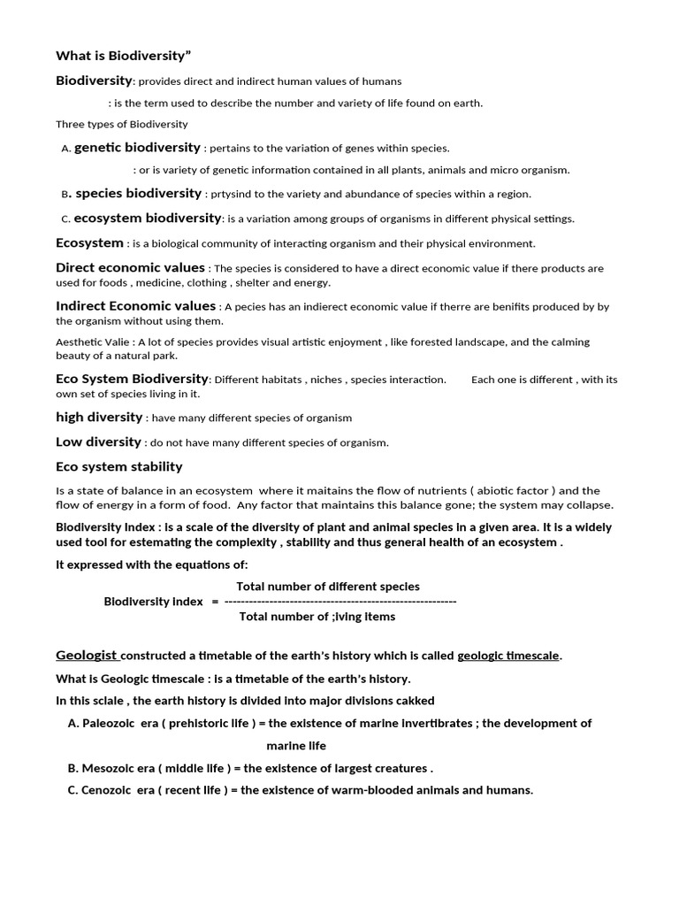 Understanding Biodiversity and Its Value | PDF | Biodiversity | Ecosystem