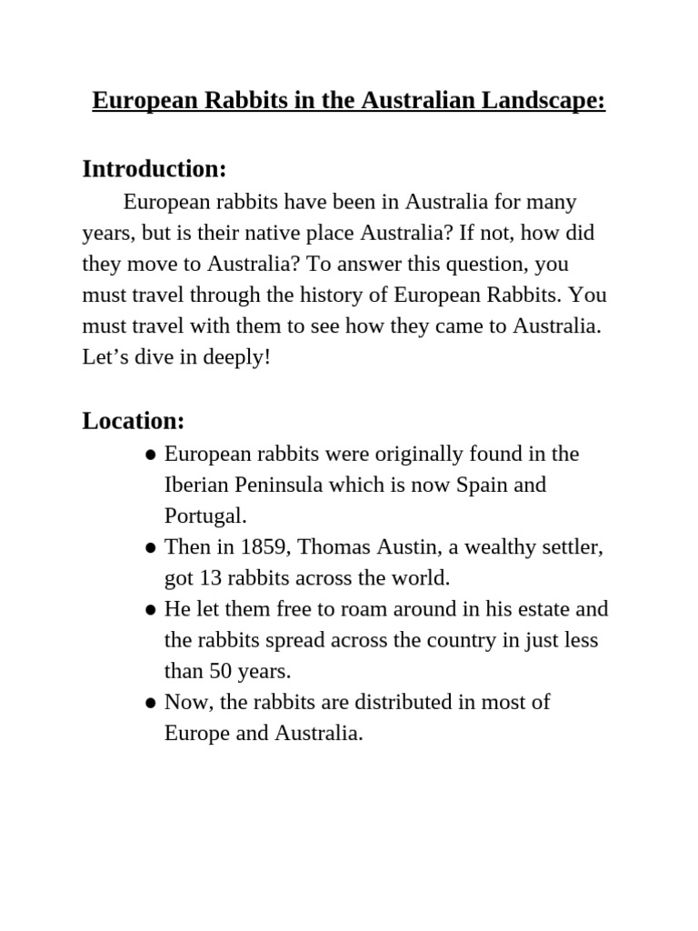Introduction of European Rabbits in Australia | PDF