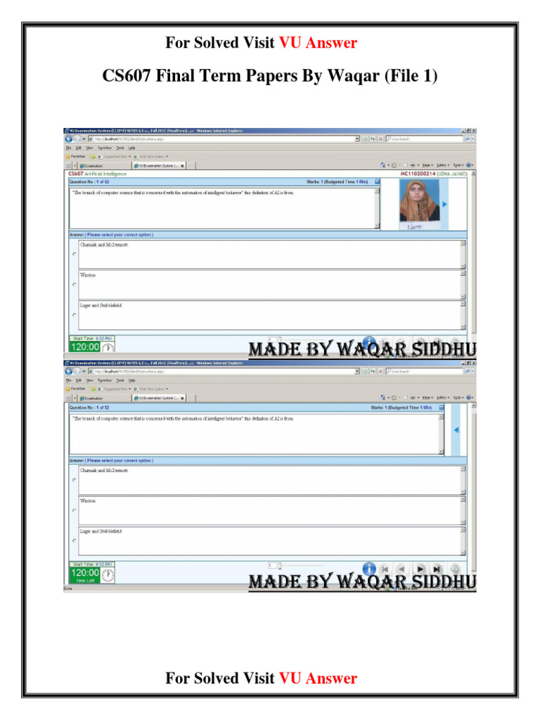 CS607 Final Term Papers Solutions | PDF
