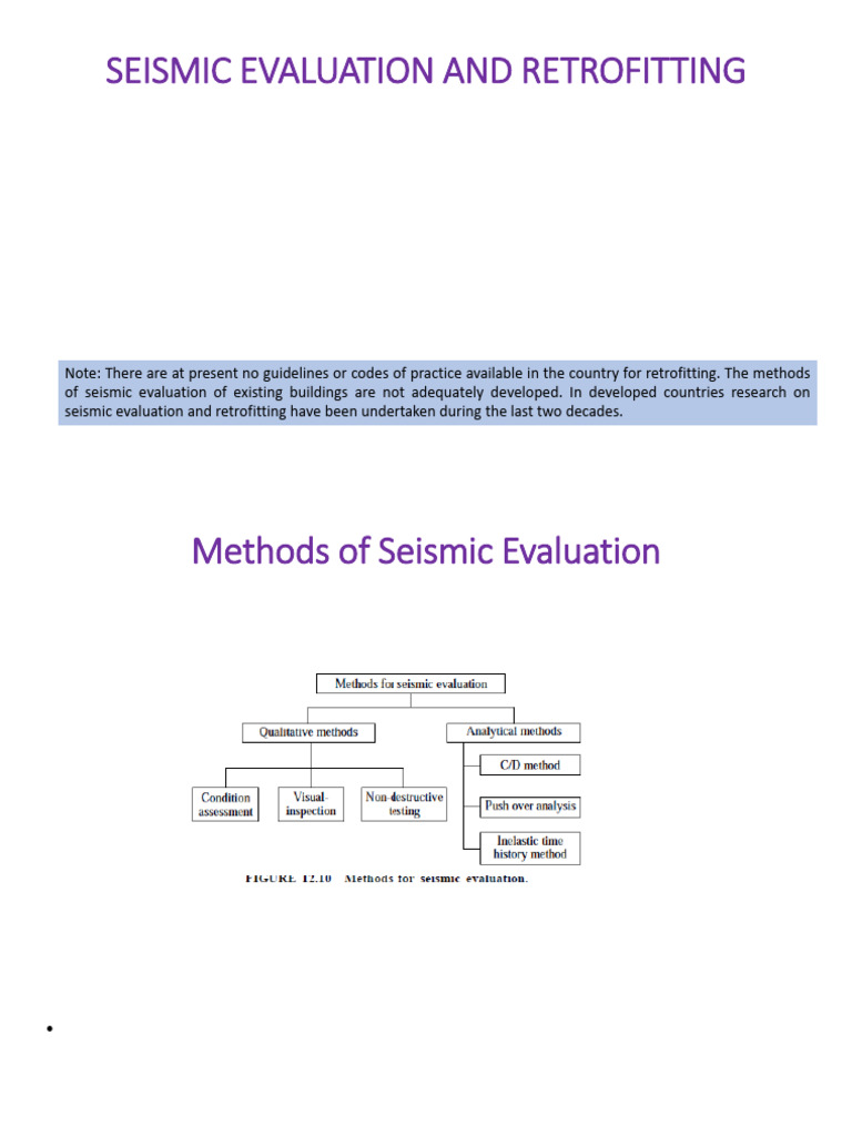 Seismic Evalutation & Retrofitting Techniques | PDF | Earthquake ...