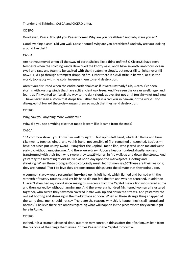 Act 1 Scene 3 | PDF | Julius Caesar