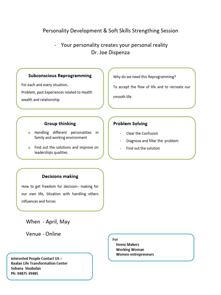 Personality Development C | PDF | Human Communication | Psychological ...
