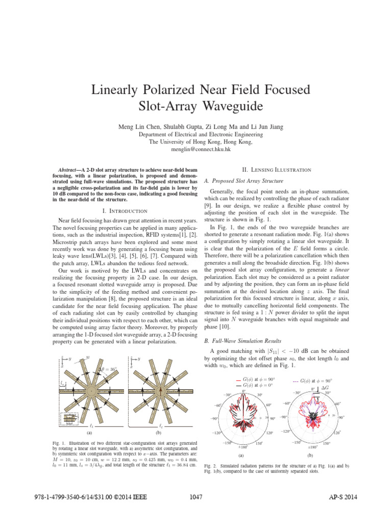 (CONF - 2014APS) Linearly Polarized Near Field Focused Slot-Array ...