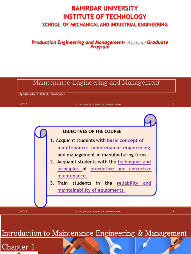 Maintenance Engineering Overview | PDF | Depreciation | Reliability ...