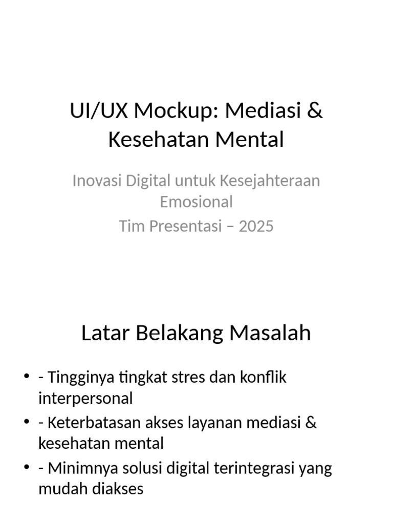 UI UX Mockup Mediasi Kesehatan Mental With Mockup | PDF