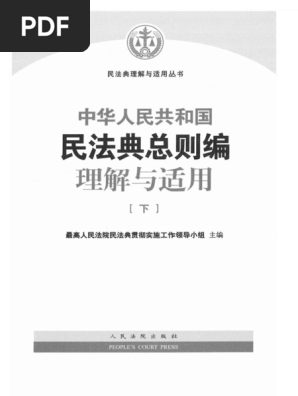 中華人民共和国民法総則 条文理解与適用 2-民法典总则编理解与适用下| PDF