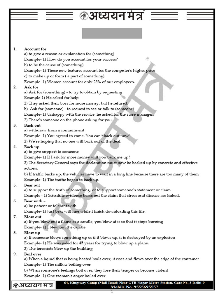Phrasal Verbs PDF | PDF | Layoff
