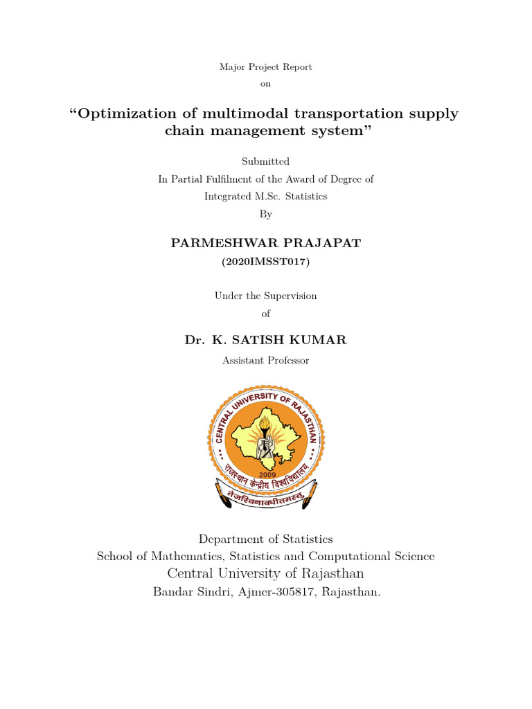 Multimodal Transportation Optimization Report | PDF | Supply Chain ...