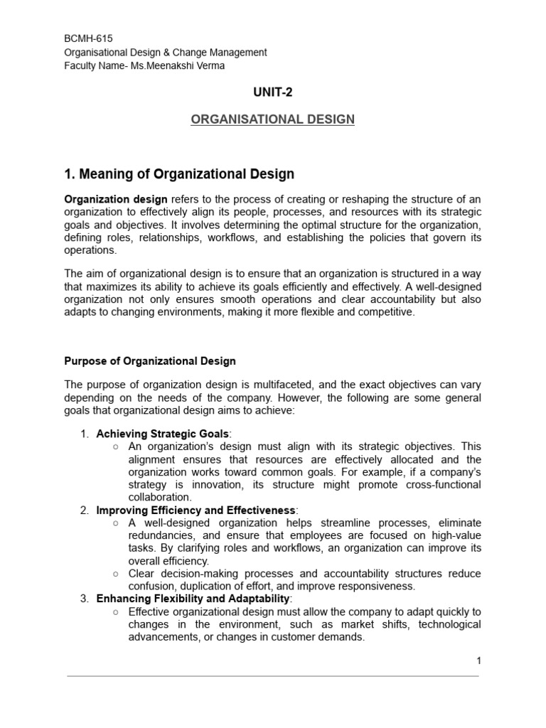 Organizational Design Essentials Explained | PDF | Organizational ...
