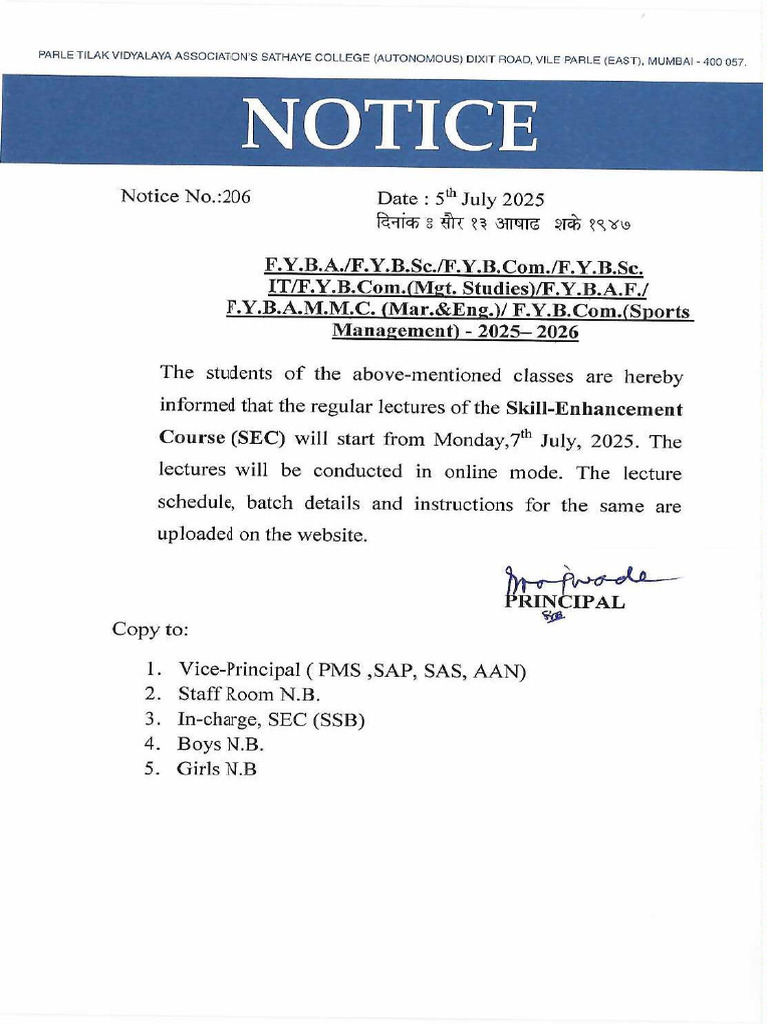 Sec Notice | PDF