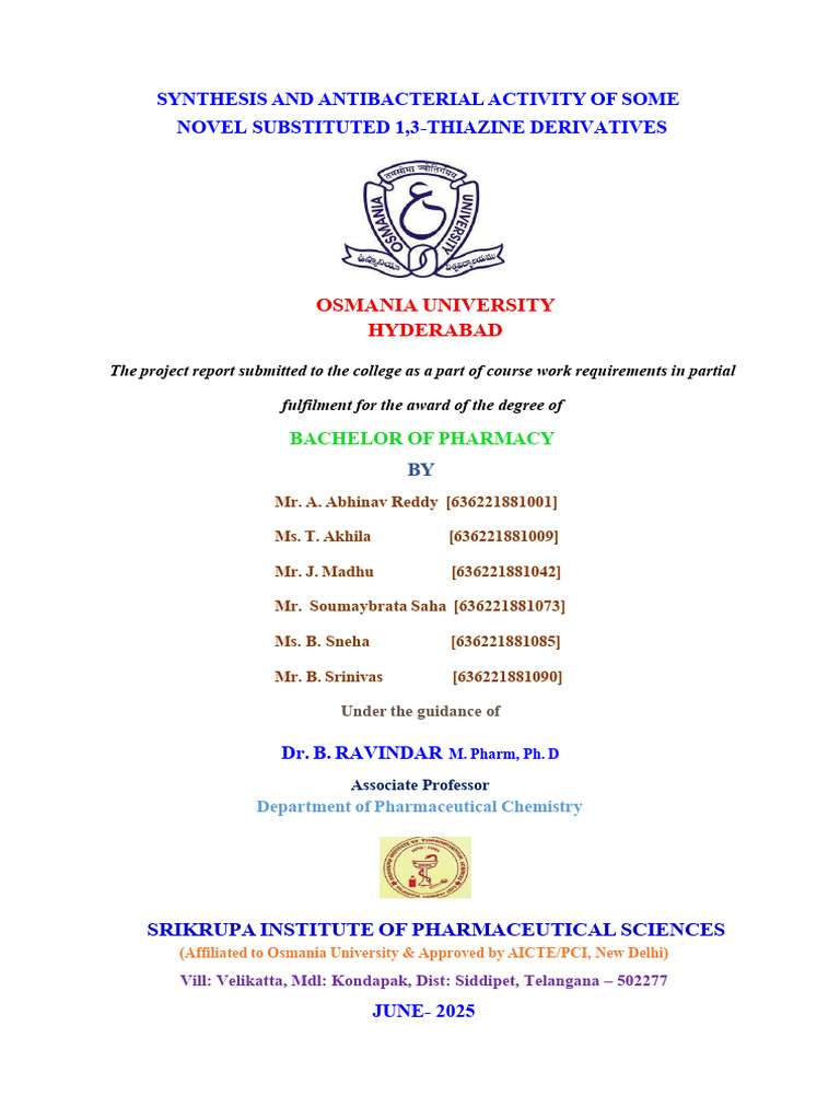 Project Work - Ravindar Sir... | PDF | Organic Synthesis | Chemistry