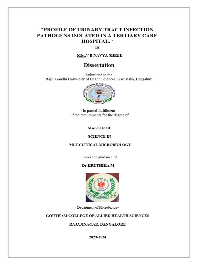 Urinary Tract Infection Pathogen Profile | PDF | Urinary Tract ...