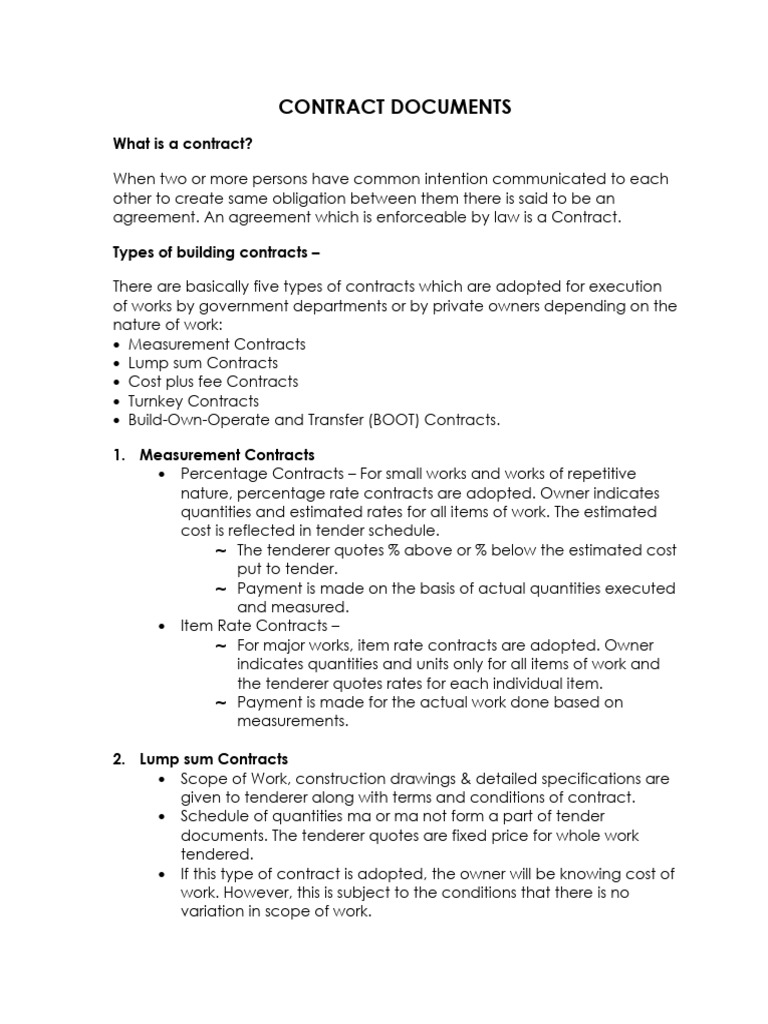 Types of Building Contracts Explained | PDF | Damages | Liquidated Damages