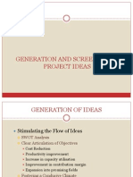 Generation & Screening of Project Ideas