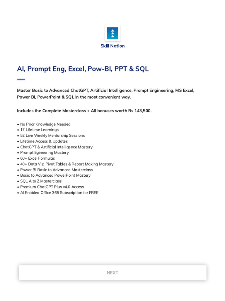 Master AI & Data Skills with Skill Nation | PDF