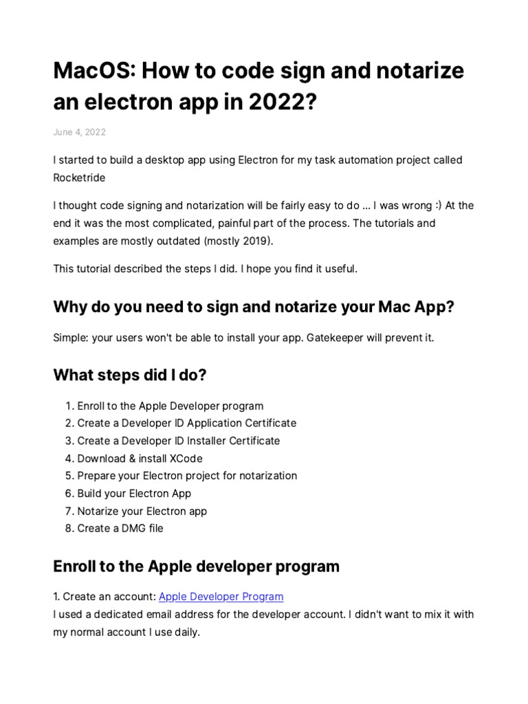 MacOS - How To Code Sign and Notarize An Electron App in 2022 ...