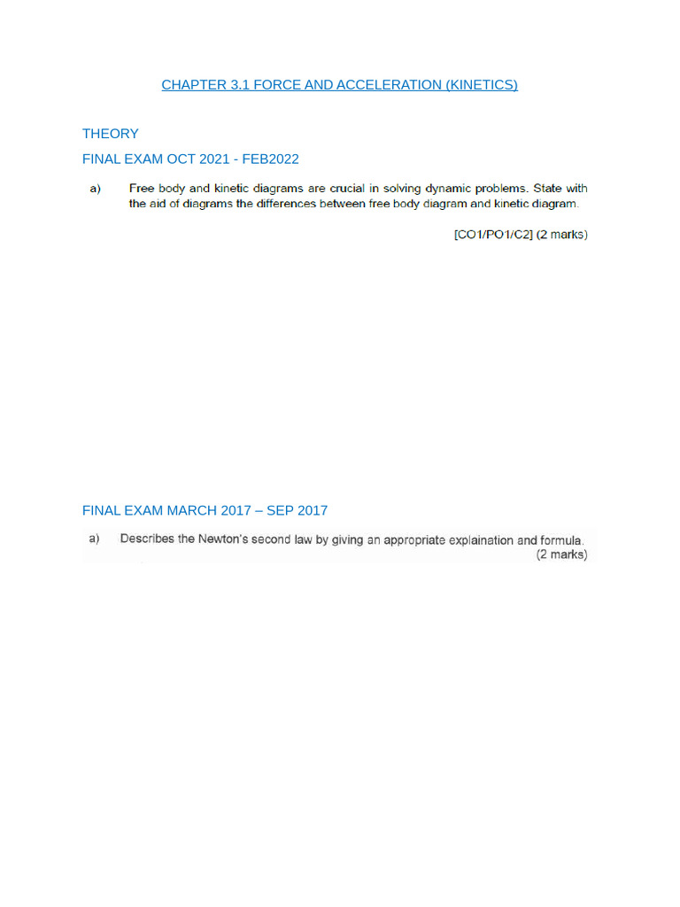 Chapter 3.1 Force and Acceleration v1 | PDF