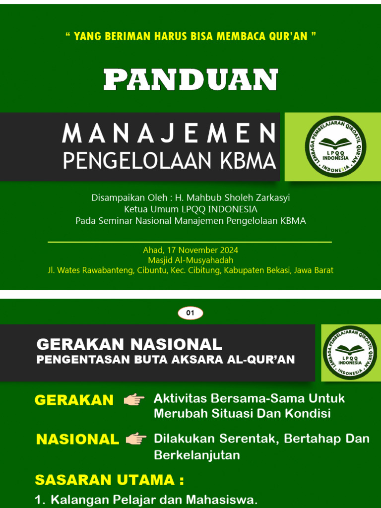 Pengelolaan KBMA untuk Buta Aksara Al-Qur'an | PDF