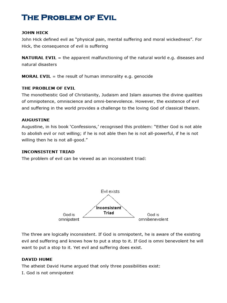 Understanding the Problem of Evil | PDF | Problem Of Evil | Evil