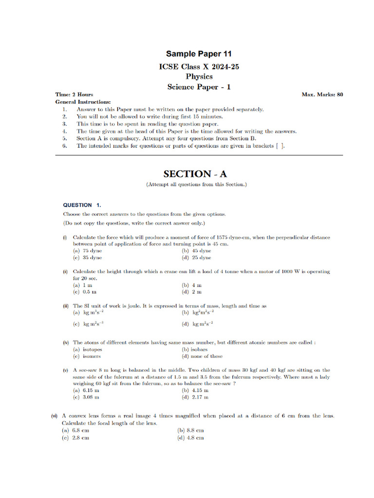 Sample Paper .11 | PDF