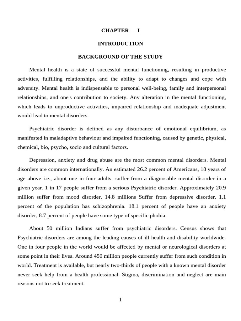 Understanding Psychiatric Disorders in India | PDF | Mental Disorder ...