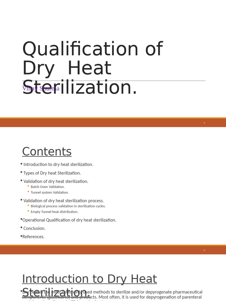 Validation of Dry Heat Sterilization | PDF | Verification And ...
