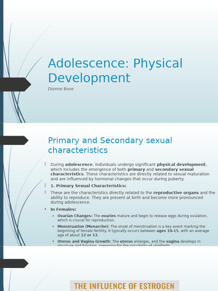 Adolescent Physical Development Guide | PDF | Puberty | Menstrual Cycle