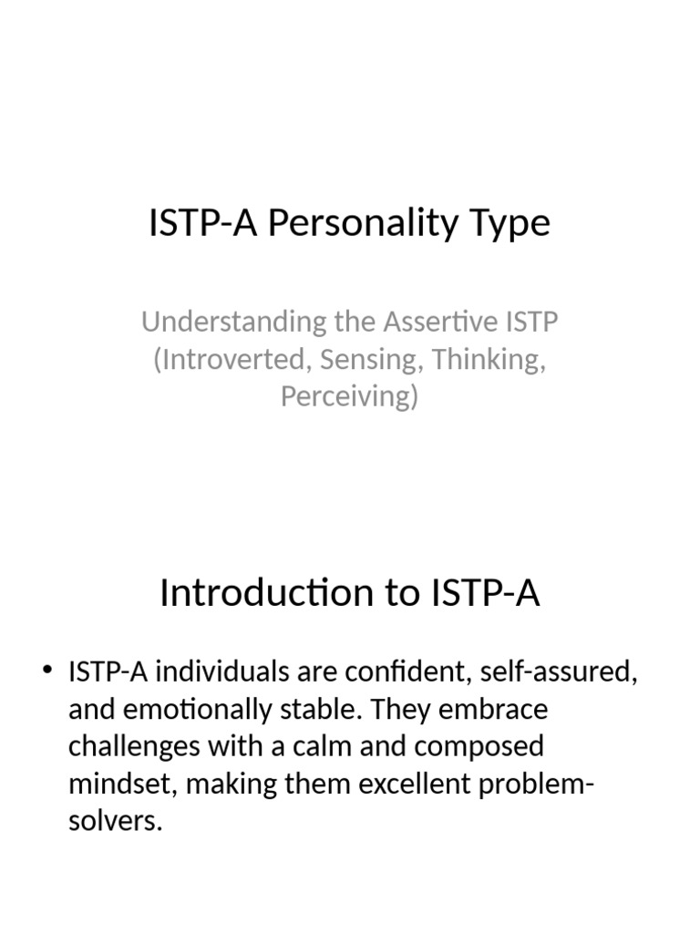 ISTP-A Personality Overview | PDF