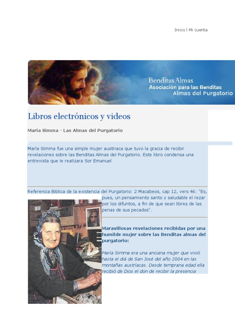 Almas Del Purgatorio Maria Simma PDF Purgatorio María, madre de Jesús